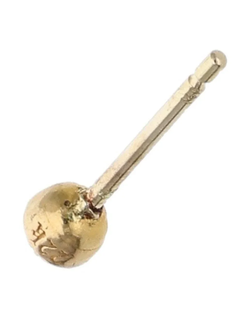 Chrome Hearts 22k Stud Ball Mini Cross Gold Earrings